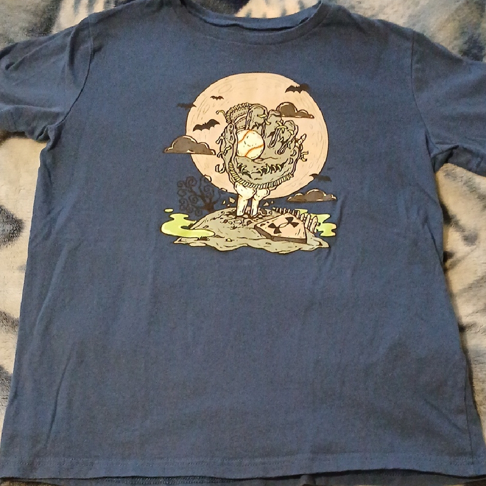 Under Armour zombie baseball boys graphic tee L